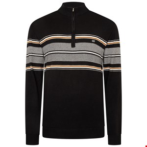 KAM 1/4 Zip Stripe Knit Pullover